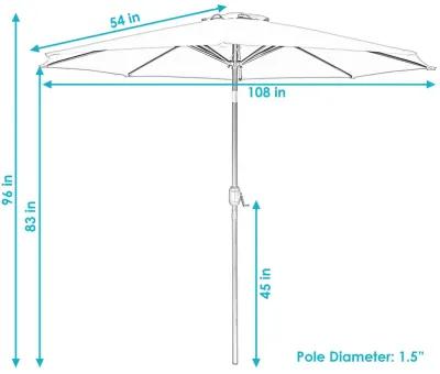 Sunnydaze 9 ft Aluminum Patio Umbrella with Tilt and Crank