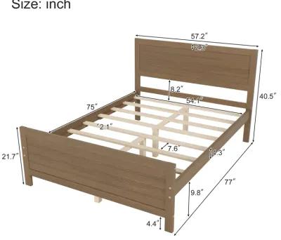 Merax Wood Platform Bed Frame with Headboard