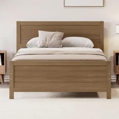 Merax Wood Platform Bed Frame with Headboard