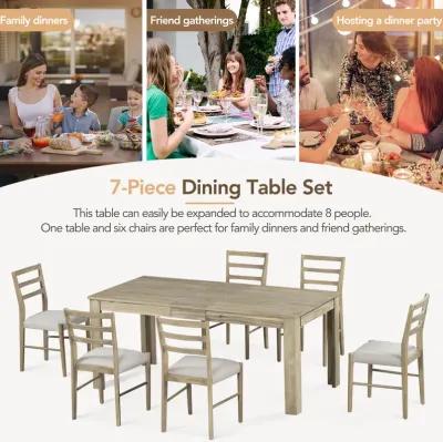 Merax Mutifunctional Extendable Wooden Dining Table Set with Chair