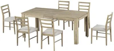 Merax Mutifunctional Extendable Wooden Dining Table Set with Chair