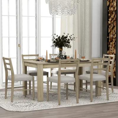 Merax Mutifunctional Extendable Wooden Dining Table Set with Chair