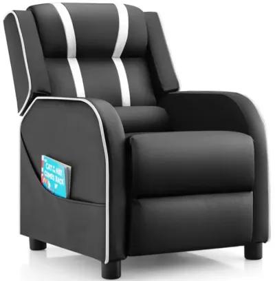 Hivvago Kids Recliner Chair with Side Pockets and Footrest