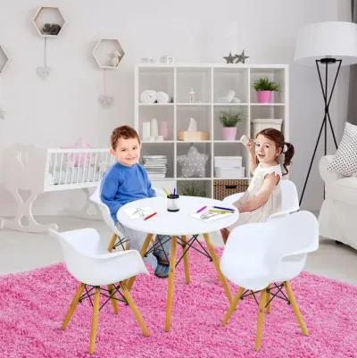 5 Piece Kids Modern Round Table Chair Set