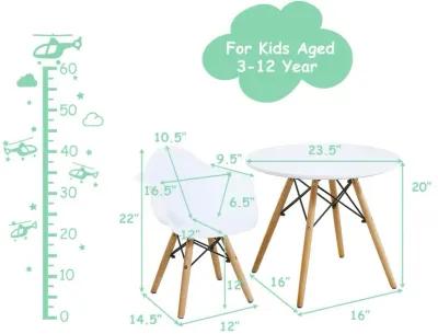 5 Piece Kids Modern Round Table Chair Set