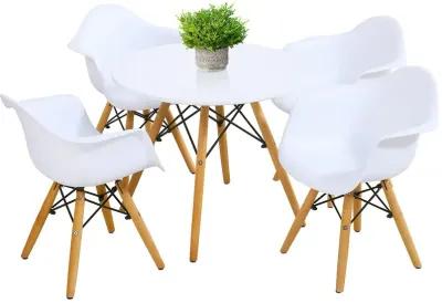 5 Piece Kids Modern Round Table Chair Set