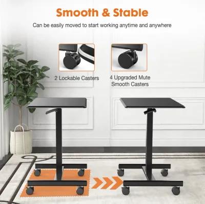 Small Mobile Rolling Standing Desk Rolling Desk Laptop Computer Cart For Home