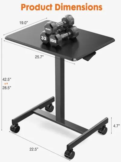 Small Mobile Rolling Standing Desk Rolling Desk Laptop Computer Cart For Home