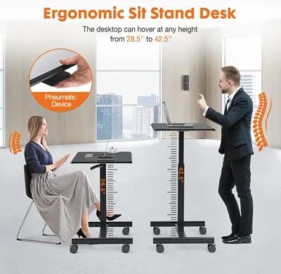 Small Mobile Rolling Standing Desk Rolling Desk Laptop Computer Cart For Home