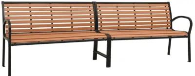 vidaXL Twin Patio Bench 98.8" Steel and WPC