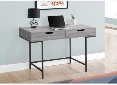 Monarch Specialties I 7553 Computer Desk, Home Office, Laptop, Storage Drawers, 48"L, Work, Metal, Laminate, Grey, Black, Contemporary, Modern