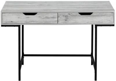 Monarch Specialties I 7553 Computer Desk, Home Office, Laptop, Storage Drawers, 48"L, Work, Metal, Laminate, Grey, Black, Contemporary, Modern