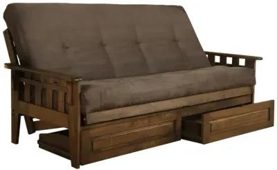 KODIAK Tucson Frame-Rustic Walnut Finish-Suede Gray Mattress