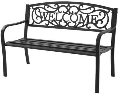 Hivvago Outdoor Furniture Steel Frame Porch Garden Bench