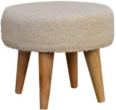 Cream Boucle Petite Footstool