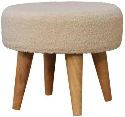 Cream Boucle Petite Footstool