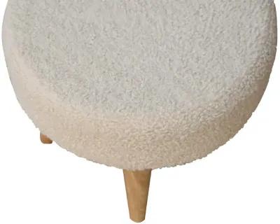 Cream Boucle Petite Footstool