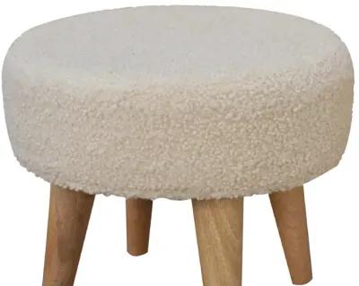 Cream Boucle Petite Footstool