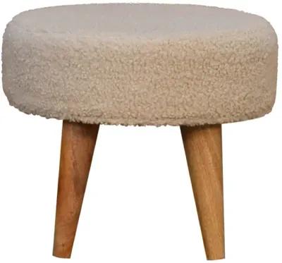 Cream Boucle Petite Footstool