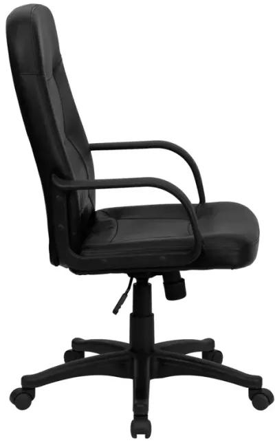 Holly High Back Black Glove Vinyl Executive Swivel Office Chair with Arms