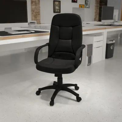 Holly High Back Black Glove Vinyl Executive Swivel Office Chair with Arms