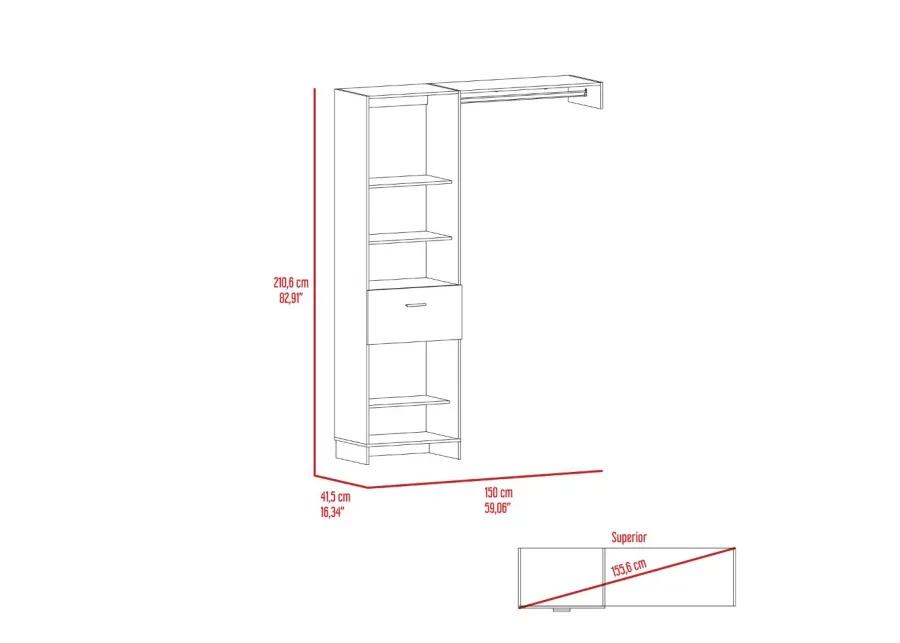 150 Closet System British, Bedroom, White