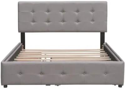 Merax Upholstered Platform Bed with 2 Drawers and 1 Twin XL Trundle