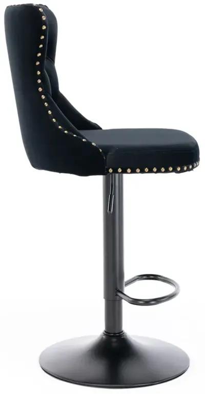 Swivel Velvet Barstools Adjusatble Seat Height From 25-33 Inch, Modern