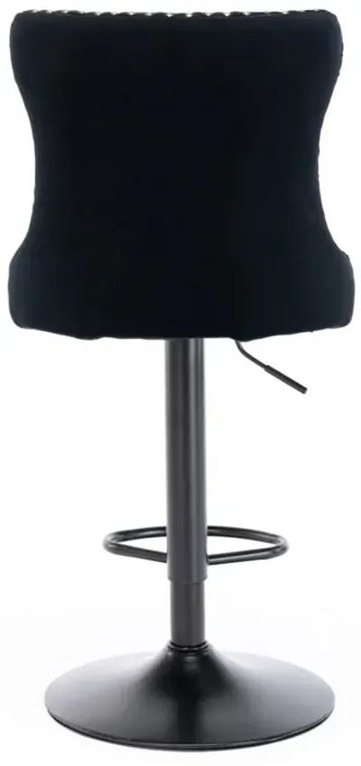 Swivel Velvet Barstools Adjusatble Seat Height From 25-33 Inch, Modern