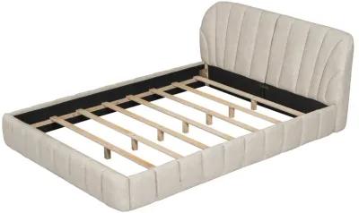 Merax Modern Polyester Upholstered Platform Bed