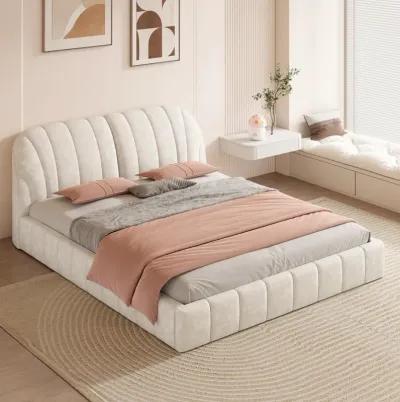 Merax Modern Polyester Upholstered Platform Bed