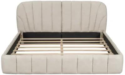 Merax Modern Polyester Upholstered Platform Bed