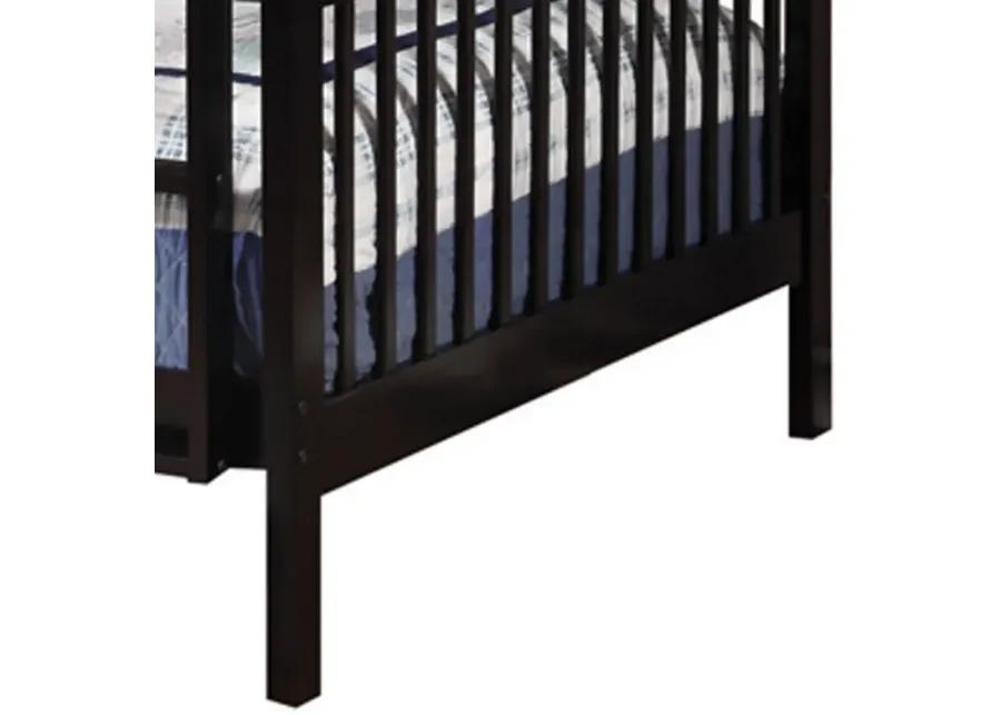 Mission Style Full over Full Bunk Bed with Attached Ladder, Black-Benzara