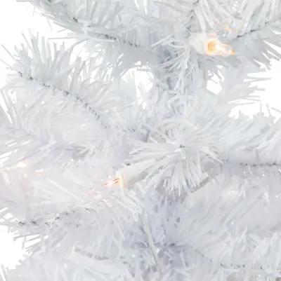 2' Pre-Lit Woodbury White Pine Slim Artificial Christmas Tree  Clear Lights