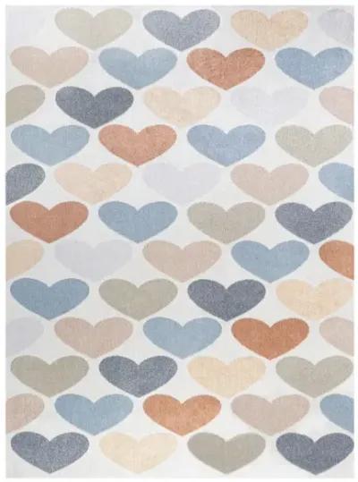 Dila Modern Hearts Geometric Machine Washable Area Rug