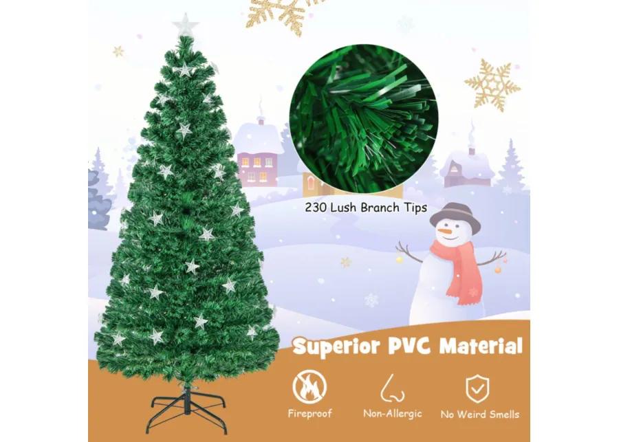 Hivvago Prelit Fiber Optic Christmas Tree with Warm White Lights