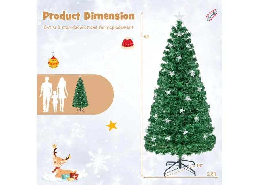 Hivvago Prelit Fiber Optic Christmas Tree with Warm White Lights