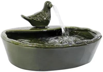 Sunnydaze Dove Glazed Ceramic Outdoor Solar Water Fountain - 7 in