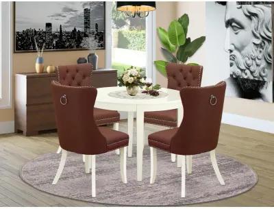 5 Piece Dining Set for Small Spaces Consists of a Round Kitchen Table