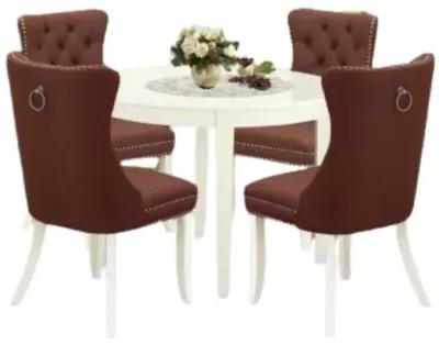 5 Piece Dining Set for Small Spaces Consists of a Round Kitchen Table