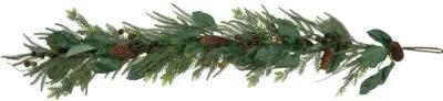 6' Mixed Foliage with Pine Cones and Berries Christmas Garland  Unlit