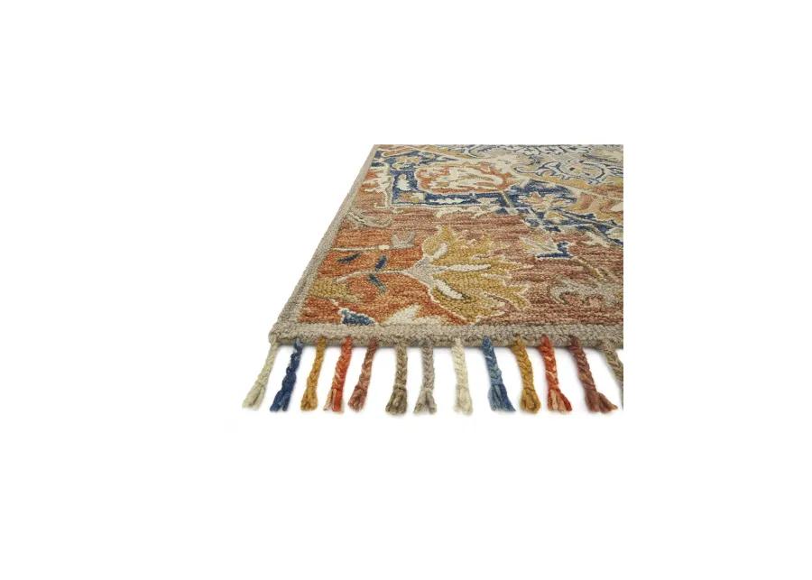 Zharah ZR10 Rust/Blue 2'6" x 7'6" Rug