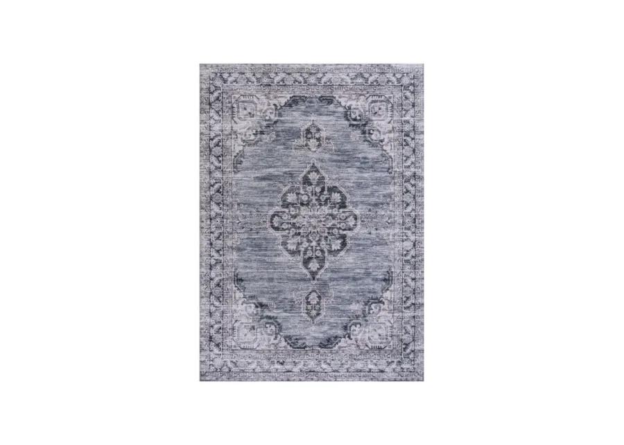 Wincer Chenille Cottage Medallion Machine-Washable Area Rug