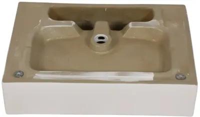 30" Bathroom Console Sink With Overflow, Ceramic Console Sink White Basin Gold Legs