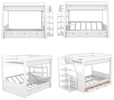 Merax Convertible Bunk Bed with Storage Staircase