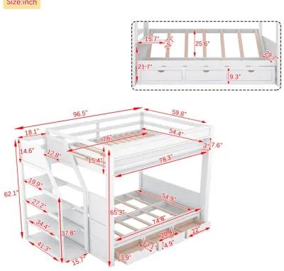 Merax Convertible Bunk Bed with Storage Staircase