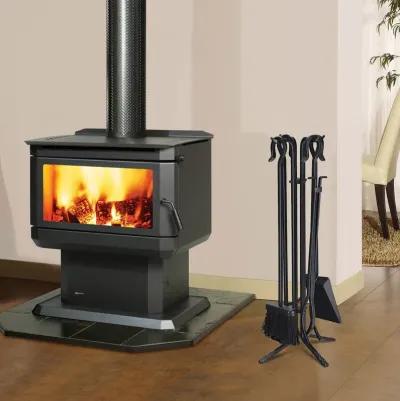 5 Pieces Fireplace Iron Standing Tools Set