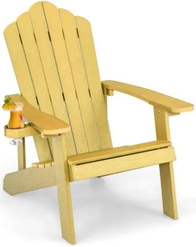 Hivvago Weather Resistant HIPS Outdoor Adirondack Chair with Cup Holder