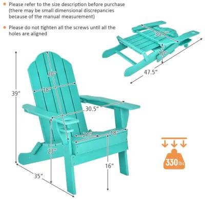 Foldable Weather Resistant Patio Chair with Built-in Cup Holder