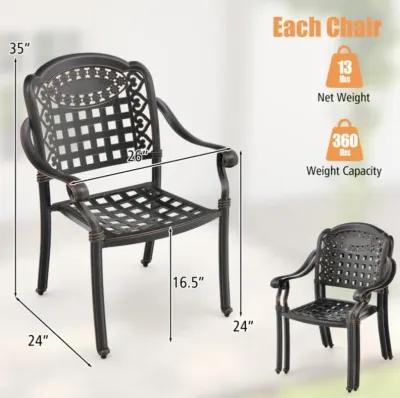 Hivvago Set of 2 Cast Aluminum Patio Chairs with Armrests